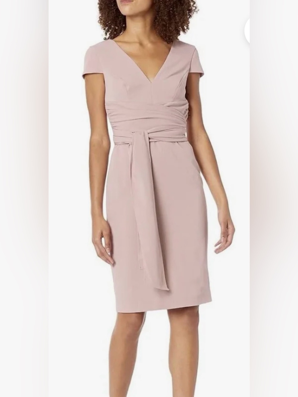 Dress the Population Mauve ElegantNeck Tie-Waist DressDusty Rose Women XXL-NWT